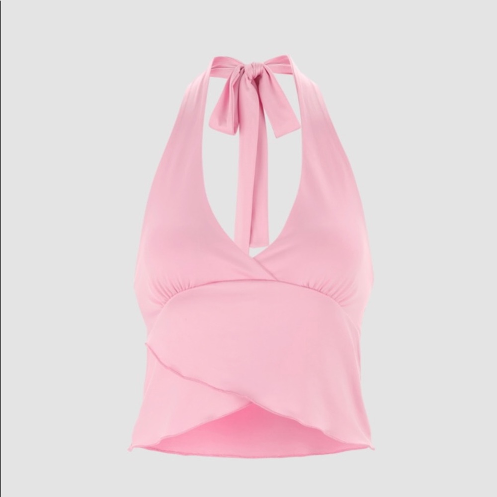 Shop Cider Pink Halter Crop Top